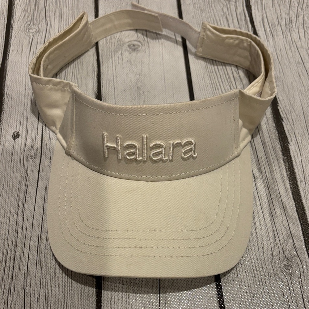 Halara white sun visor adjustable embroidered